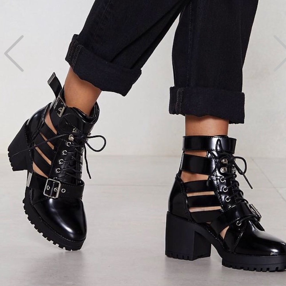 Cut out nasty gal combat boot